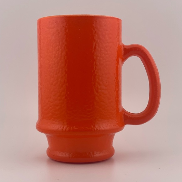 Hazel Atlas Other - Vintage, Tall, Textured Milk Glass, Coffee Mug, Mottled Orange by Hazel Atlas